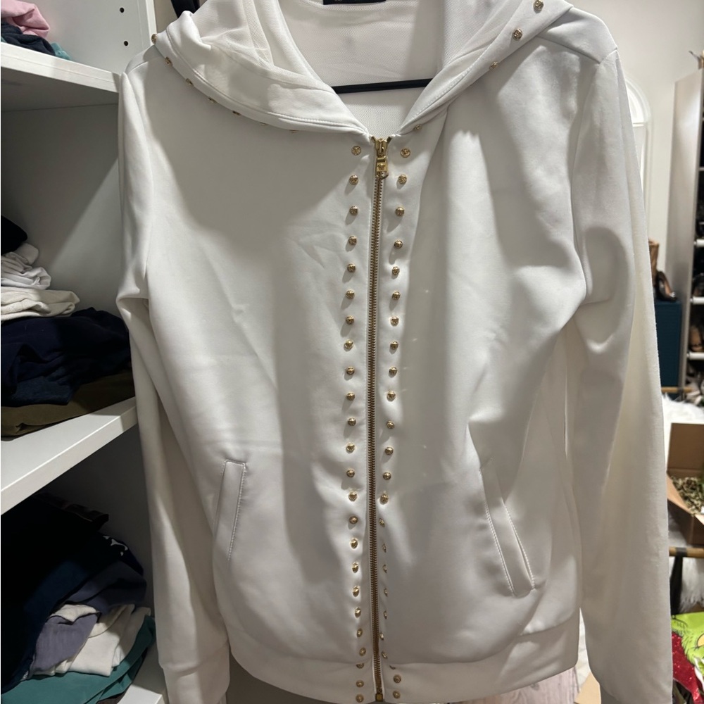 Versace Hoodie with Gold Medusa head Studs